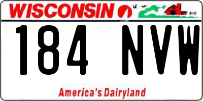 WI license plate 184NVW