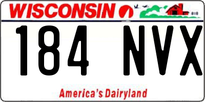 WI license plate 184NVX