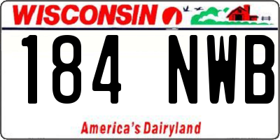 WI license plate 184NWB