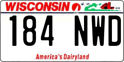 WI license plate 184NWD