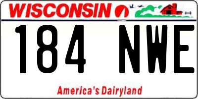 WI license plate 184NWE