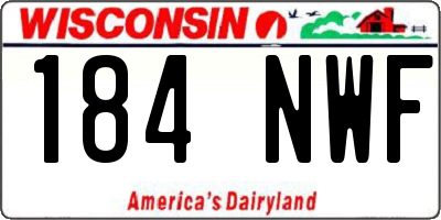 WI license plate 184NWF