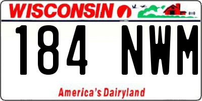 WI license plate 184NWM