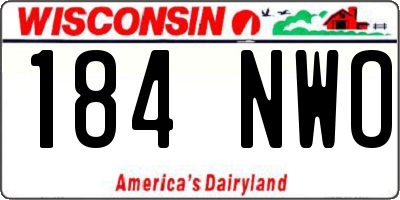 WI license plate 184NWO