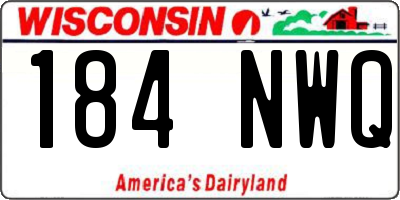 WI license plate 184NWQ