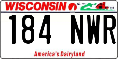 WI license plate 184NWR