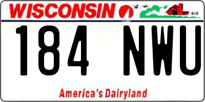 WI license plate 184NWU