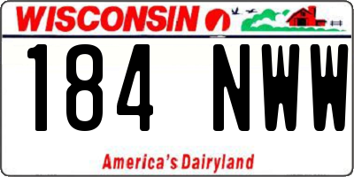 WI license plate 184NWW