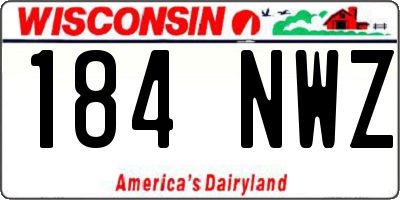 WI license plate 184NWZ