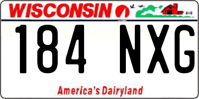 WI license plate 184NXG