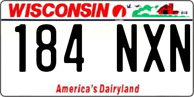 WI license plate 184NXN