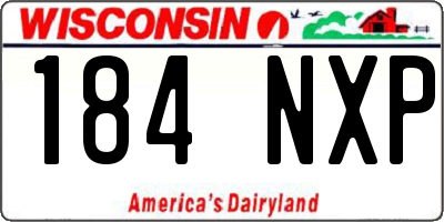 WI license plate 184NXP