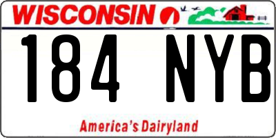 WI license plate 184NYB