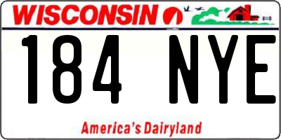 WI license plate 184NYE