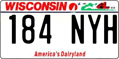 WI license plate 184NYH