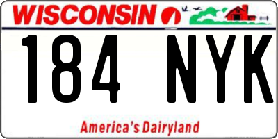 WI license plate 184NYK