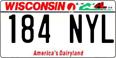 WI license plate 184NYL
