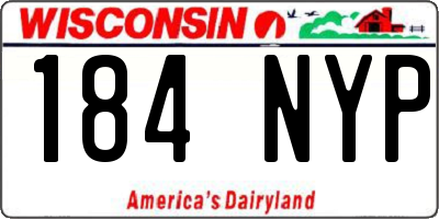 WI license plate 184NYP