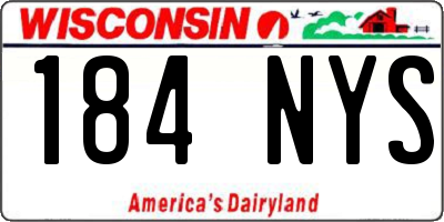 WI license plate 184NYS