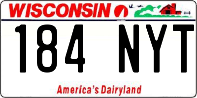 WI license plate 184NYT