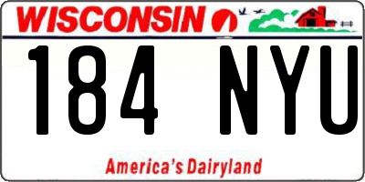WI license plate 184NYU