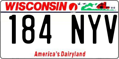 WI license plate 184NYV