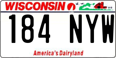 WI license plate 184NYW
