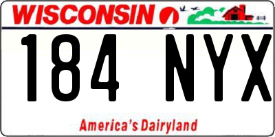 WI license plate 184NYX