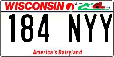 WI license plate 184NYY
