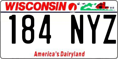 WI license plate 184NYZ