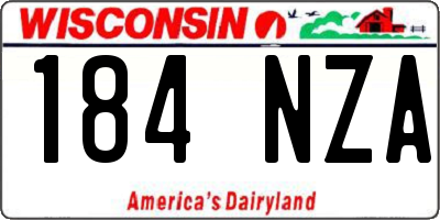WI license plate 184NZA