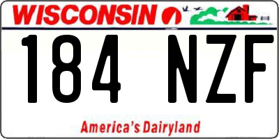 WI license plate 184NZF
