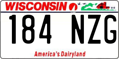WI license plate 184NZG