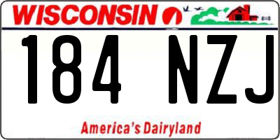WI license plate 184NZJ