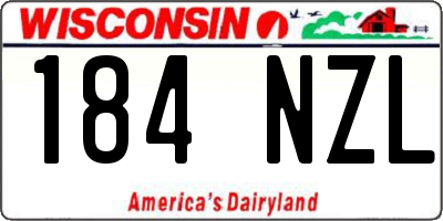 WI license plate 184NZL