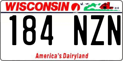 WI license plate 184NZN