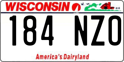WI license plate 184NZO