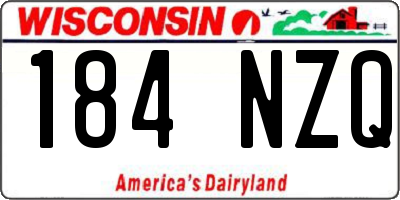 WI license plate 184NZQ