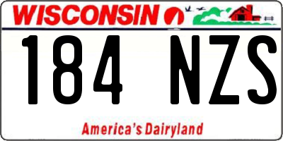 WI license plate 184NZS