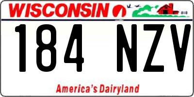 WI license plate 184NZV