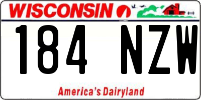 WI license plate 184NZW