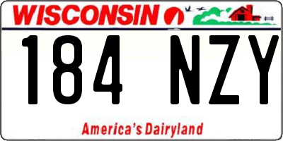 WI license plate 184NZY