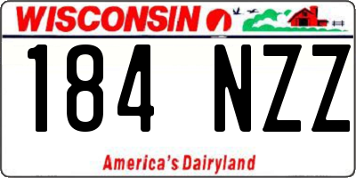 WI license plate 184NZZ