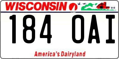 WI license plate 184OAI