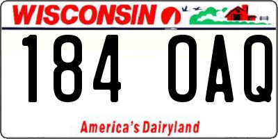 WI license plate 184OAQ