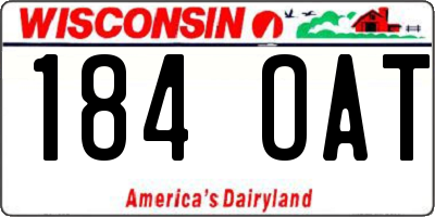 WI license plate 184OAT