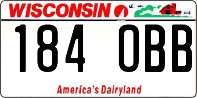 WI license plate 184OBB