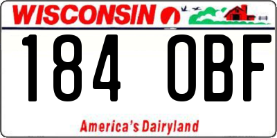 WI license plate 184OBF