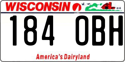 WI license plate 184OBH