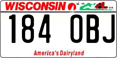 WI license plate 184OBJ